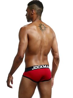 Хлопковые брифы на широкой резинке красного цвета JOCKMAIL RTJM2048-8